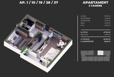 Apartament 2 Camere Sector 4 Grand Arena 53.20Mp - 6