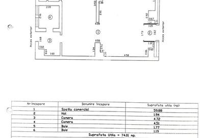 Spațiu comercial, de 74.01000213623 mp, în Central - 5