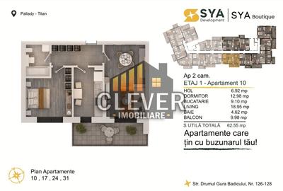 Apartament cu 2 camere decomandat în Titan