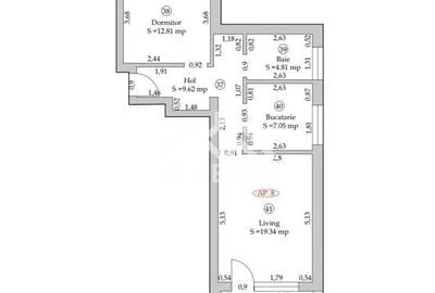 Apartament cu 2 camere în Cristian