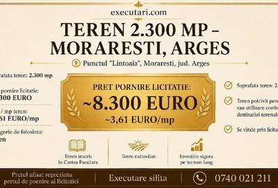 Teren de 2300 mp, în Morărești
