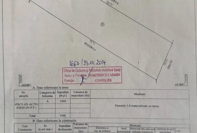 Teren de 1400 mp, în Costache Negri