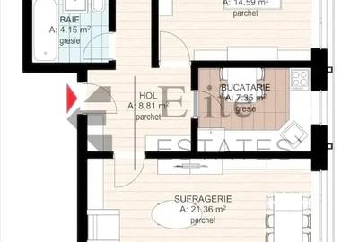 Apartament cu 2 camere în Nufărul
