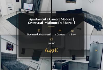 Apartament cu 2 camere semidecomandat, mobilat în Grozăvești