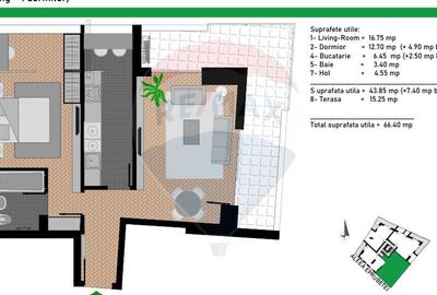 Apartament cu 2 camere decomandat, mobilat în Camil Ressu - 3