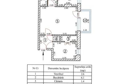 Apartament 2 camere in Bulevardul Garii, etaj 1, suprafata utila 47,2 mp, balcon - 10
