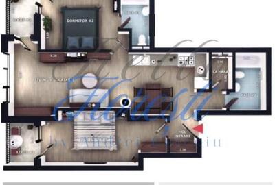 Apartament cu 3 camere semidecomandat în Florești - 2