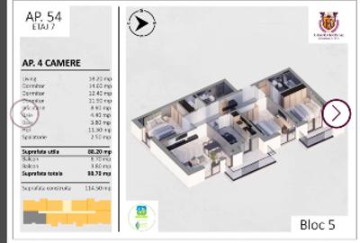 4 camere in bloc nou, disponibil din primavara, accept firma și contract ANAF - 9