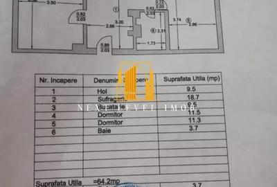 Apartament cu 3 camere decomandat în Central