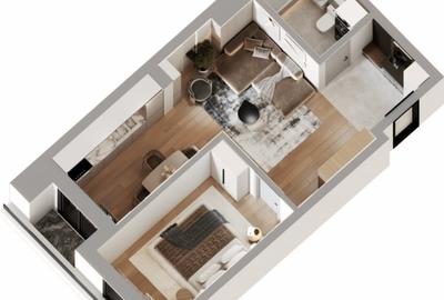 Apartament 1 cam,  49mp, bloc nou,Dacia-Pasarela Octav Bancila - 2