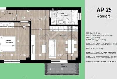 Apartament nou, mobilat, utilat, parcare si TVA incluse, comision 0 - 6