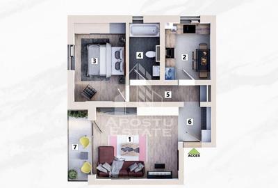 Apartament cu 2 camere decomandat în Mehala