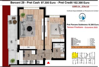 2 Camere decomandat! Acces facil metrou! Etaj intermediar! - 7
