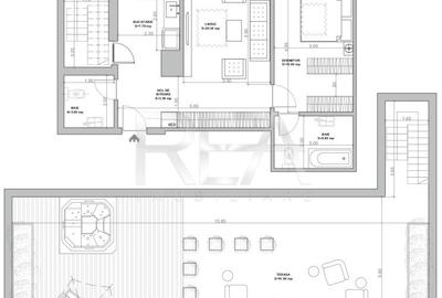 2 camere 2 bai cu terasa rooftop in Centrul Orasului - 7