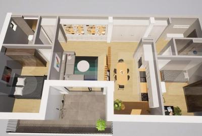 Apartament de vanzare, cu 3 camere, 74 mp, bloc nou, zona C - 3