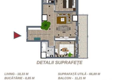 Apartament cu 3 camere în Faleză - 3