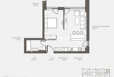 Apartment tip Studio | Zona Bartolomeu | 44mp - 2