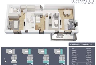 Apartament cu 3 camere decomandat în Exterior Vest - 1