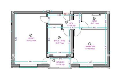 Apartament cu 2 camere si balcon etaj 1 zona Octavian Goga Sibiu - 3