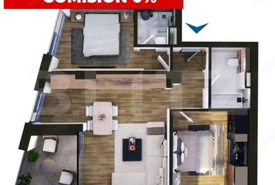 Apartament cu 3 camere semidecomandat în Torontalului - 1