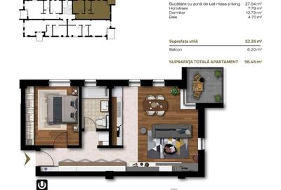 Apartament cu 2 camere în Unirii - 7