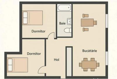 Apartament cu 2 camere decomandat în Central - 3