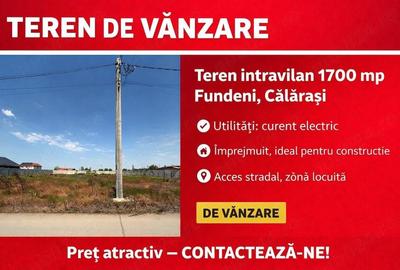 Teren de 1700 mp, în Fundeni - 3