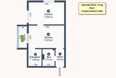Sagului Piata Doina  - Ap 2 cam - Complet mobilat - 250 euro - 6