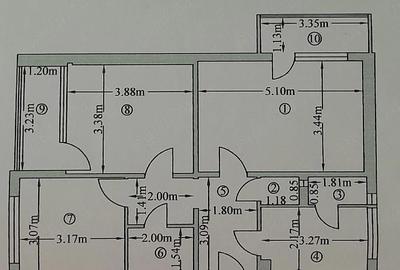 Apartament cu 3 camere decomandat în Central
