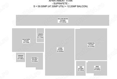 Apartament cu 2 camere semidecomandat în Titan - 7