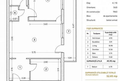 Apartament cu 2 camere semidecomandat în Central - 3