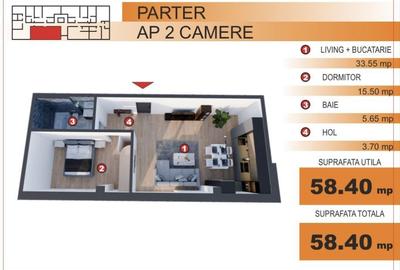 Apartament cu 2 camere în Ultracentral - 1