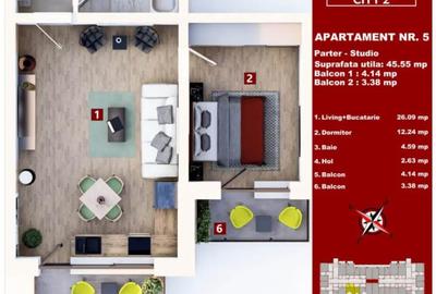 Garsonieră semidecomandată în Sânpetru - 1