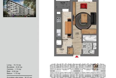 Garsonieră decomandată în Militari - 15