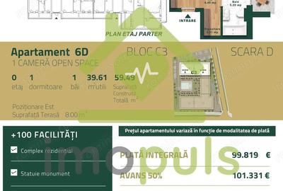 Apartament cu 1 camera, 40 mp utili + terasa 8 mp? - 1