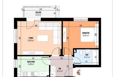 Apartament cu 2 camere decomandat în Central - 3