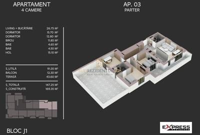Apartament cu 4 camere semidecomandat în Berceni - 7