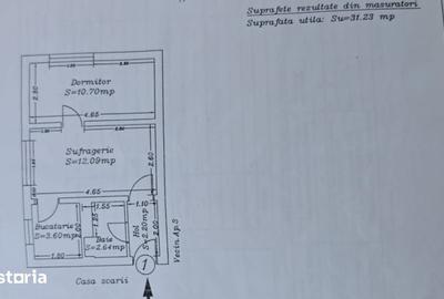 Apartament cu 3 camere decomandat în CET