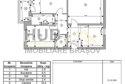 De Vanzare Apartament 3 Camere | Decomandat | 68mp Util | Etaj 1 | Noua - 23