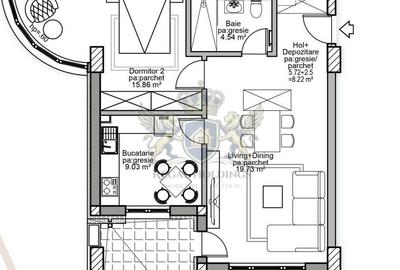 Apartament cu 2 camere decomandat în Tractorul - 1