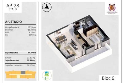 Apartament modern cu 2 camere, The Grand Kristal Residence, rond Metro - 4
