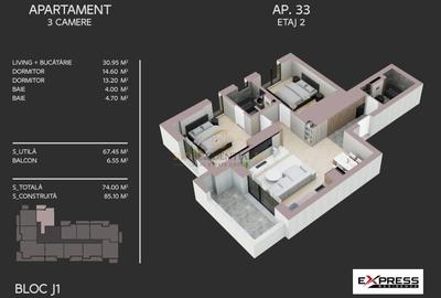 Apartament cu 3 camere semidecomandat în Berceni - 8
