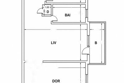 Apartament cu 2 camere semidecomandat în Central - 1