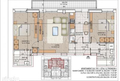 Apartament cu 3 camere în Titan - 1