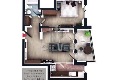 Apartament cu 2 camere semidecomandat în Florești - 3