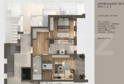 Apartament cu 2 camere decomandat în Tractorul - 1