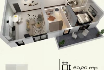Apartament cu 3 camere semidecomandat în Torontalului - 1