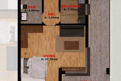 Apartament cu 2 camere decomandat în Fundeni - 7