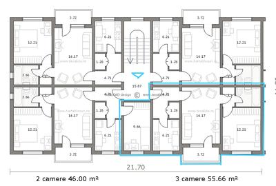 Vand apartament cu 3 camere in Micro 9, confort 1, semidecomandat. - 1