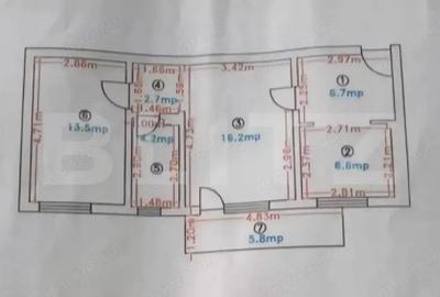 Apartament de vanzare, cu 2 camere, 55 mp, zona Careiului - 2